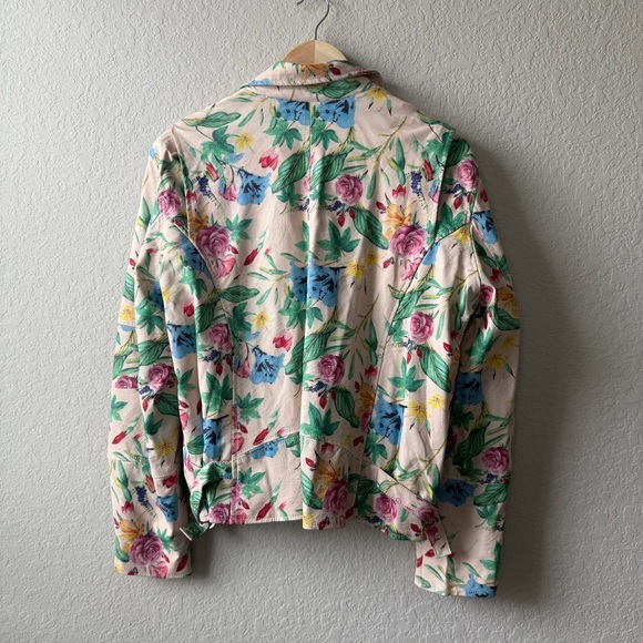 Colleen Lopez Multicolor Floral Faux Leather Moto Jacket - Picture 2 of 4